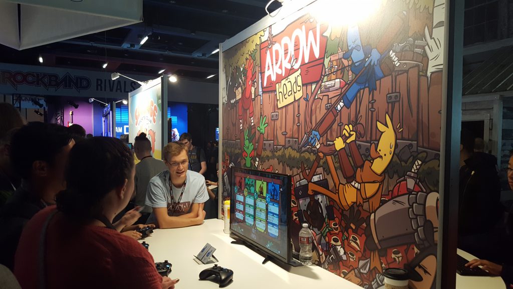 Oddbird team members promoting their online steam video game Arrow Heads